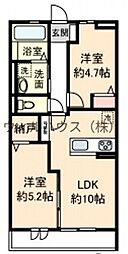 堺市西区上野芝町5丁アパート 2LDKの間取図画像