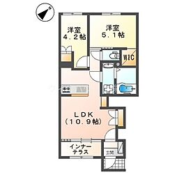 堺市中区深井清水町マンション 2LDKの間取図画像