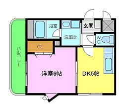 トリニティ−グレース 3階1DKの間取り