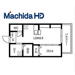 ジーイーオンズ 3階1LDKの間取り