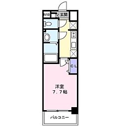 Ｓｏｐｈｉａ　ｃｏｕｒｔ鳳 5階1Kの間取り