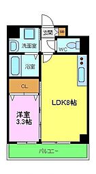 スプランディッド堺東 10階1LDKの間取り