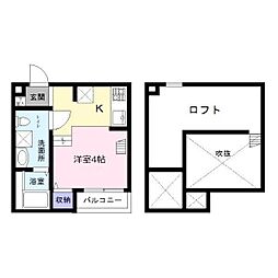 サクシード寺地町 1階1Kの間取り