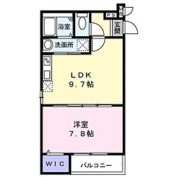 グランメゾンゆずり葉1番館 1階1LDKの間取り