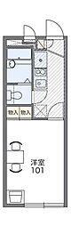 レオパレスプレノタート4 1階1Kの間取り