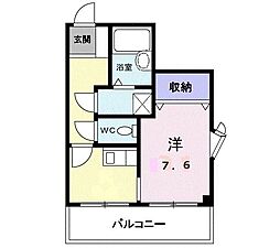 ヴィラ　ナカヤマ 2階1Kの間取り