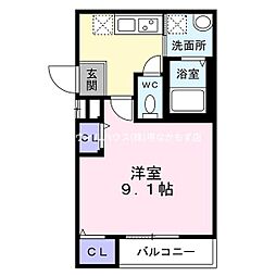 フジパレス堺百舌鳥梅北 3階1Kの間取り