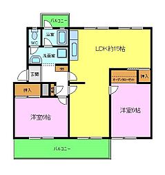 宮路池住宅3号棟 2階2LDKの間取り