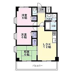ピアモント北花田 3階3LDKの間取り