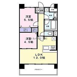 アトリエール堺寺地町 2LDKの間取図画像