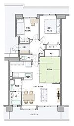 パデシオン山科夢ケ丘 3LDKの間取図画像