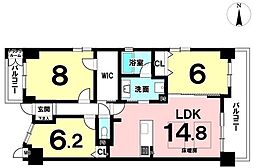 グラン・シティオ京都四条 3LDKの間取り