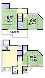 池尻中戸建1 3DKの間取り