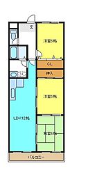 HIGASHIOMANSION 3LDKの間取図画像