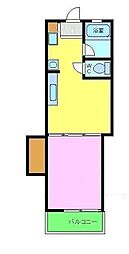 サンライトビル 1DKの間取図画像