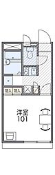 レオパレス有富 1Kの間取図画像