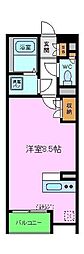 レオネクストAZALEA ワンルームの間取図画像