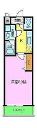 フジパレス初芝イースト 1Kの間取図画像