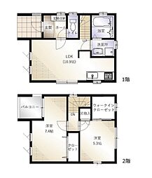 (仮称)FP戸建賃貸黒鳥町(I期) 2LDKの間取図画像