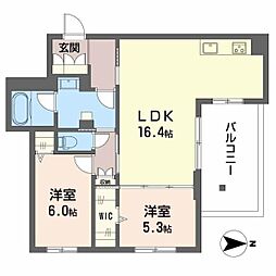 パークテラス 2LDKの間取図画像