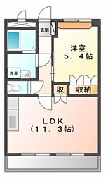 ソレイユ一条院 1LDKの間取図画像