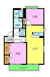 ガーデンパークC 2LDKの間取図画像