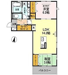 リ:エスト2 2LDKの間取図画像
