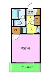 エクセル北浦 1Kの間取図画像