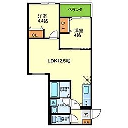 (仮称)富田林市本町AP新築工事 2LDKの間取図画像