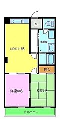 リバーサイドマンション 2LDKの間取図画像