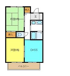 Finest 2DKの間取図画像