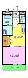 ガーデンヒルズ1 1DKの間取図画像