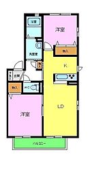 ザ・リバーサイト 2LDKの間取図画像
