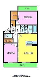 ファミーユ・M 2LDKの間取図画像