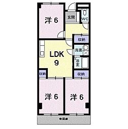 グリーンハイツ芝1 2LDKの間取図画像