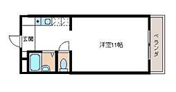 ヴィラアールワイ 1Kの間取図画像