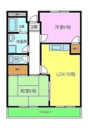 メゾンベルエール 2LDKの間取図画像