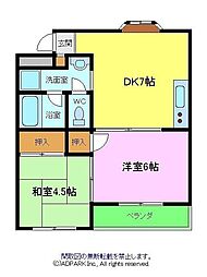 サンコート1号館 2DKの間取図画像
