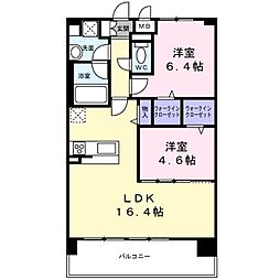 フェンテ・イースト 1SLDKの間取図画像