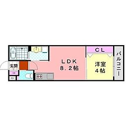 (仮称)ダン・ル・ボア鳳東 1LDKの間取図画像