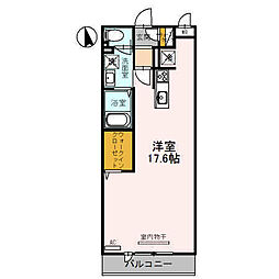 パティオ鳳 ワンルームの間取図画像