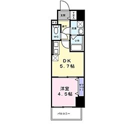 ARCA堺綾之町 1DKの間取図画像
