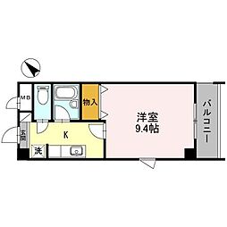 プレジデント21 1Kの間取図画像