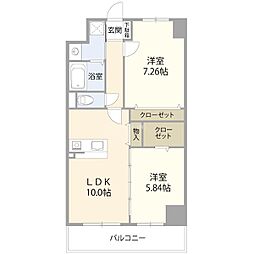 FREEDOM residence堺寺地町 2LDKの間取図画像