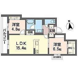 シャーメゾン 東雲 子育て支援 2LDKの間取図画像