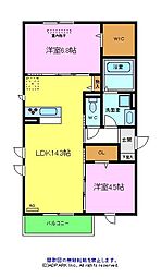 イルクォーレ 2LDKの間取図画像