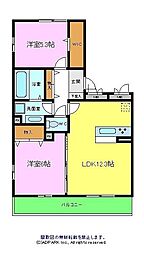 D-roomセピアコート鳳 2LDKの間取図画像