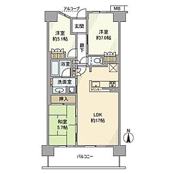 ジェイグラン・エル堺 3LDKの間取図画像