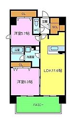 GROOVE堺東レジデンス 2LDKの間取図画像