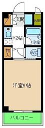 6月のココロ 1Kの間取図画像